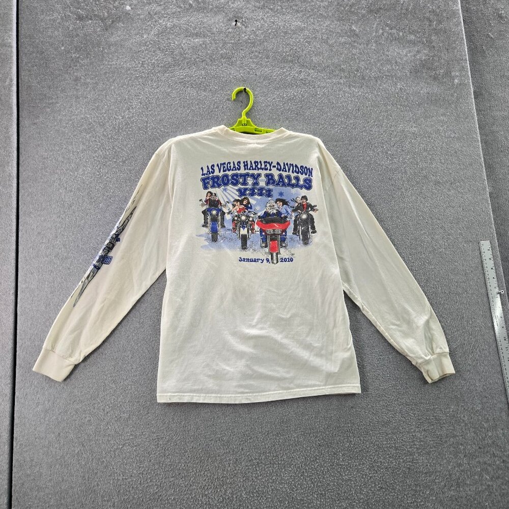 Harley Davidson Men Shirt L White Las Vegas Frosty Balls VIII 2010 READ